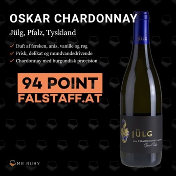 2019 Oskar Chardonnay, Weingut Jülg, Pfalz, Tyskland